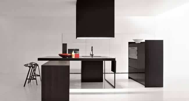 All-Black-Furniture-Simple-Kitchen-Design