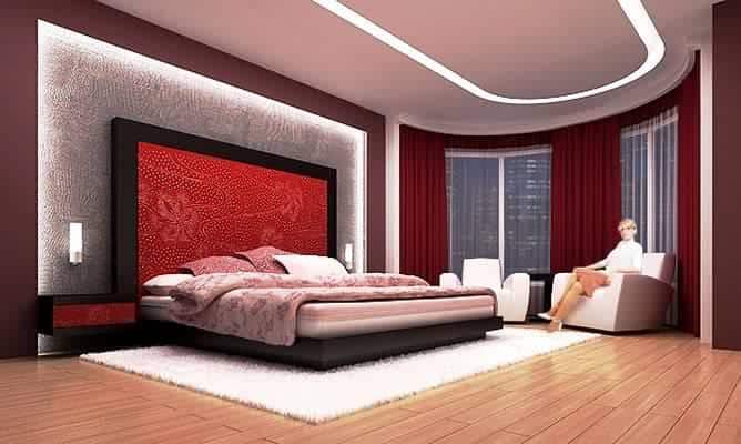 ديكور غرف نوم احمر