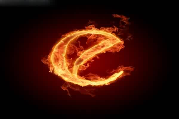 صورة حرف e نار