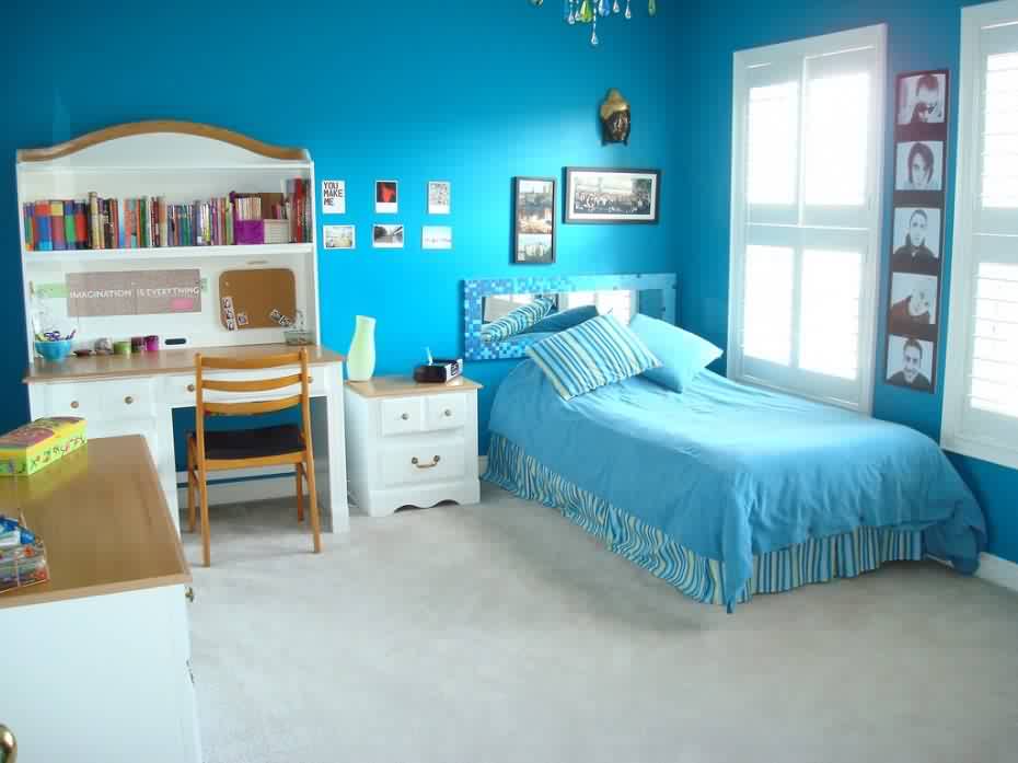 ديكور غرف شباب Decor youth rooms اللون السماوي الرائع