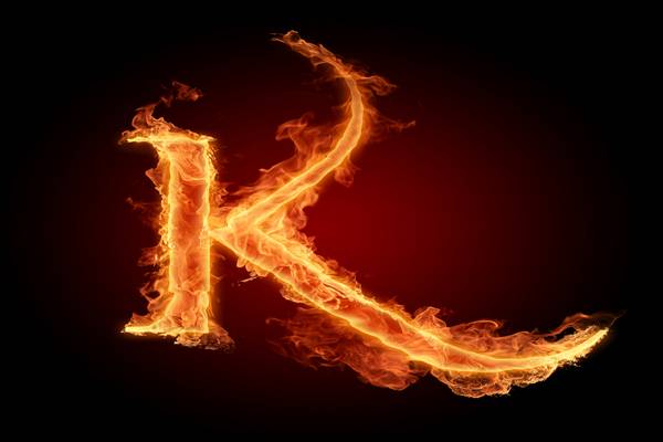 حرف k نار