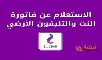 الاستعلام عن فاتورة النت WE